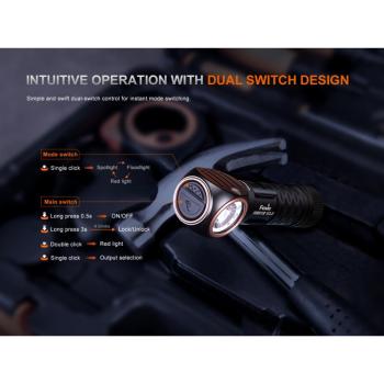 Preview: Fenix HM61R V3.0 Led Stirnlampe max. 1800 Lumen