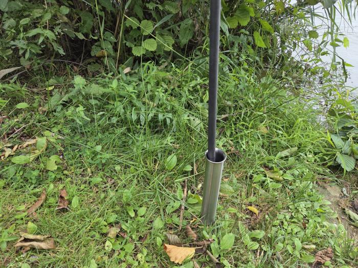 Premium Edelstahl Rutenhalter oder Kescherhalter mit Erdspieß V2A