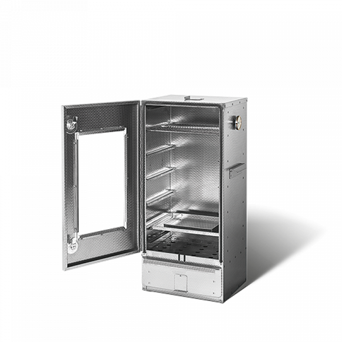 Smoki Räucherofen aus gepr. CR-Edelstahl 85cm mit Fenster